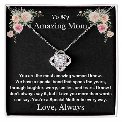 To My Amazing Mom Special Bond Luxury Pendant Necklace Gift
