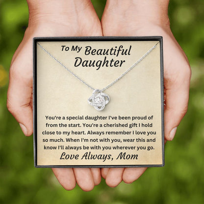 To My Beautiful Daughter Close To My Heart Personalized Pendant Necklace Gift