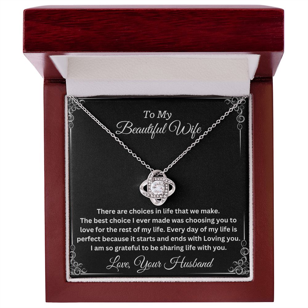 To My Beautiful Wife Eternal Love Personalized Luxury Pendant Necklace Gift For Her