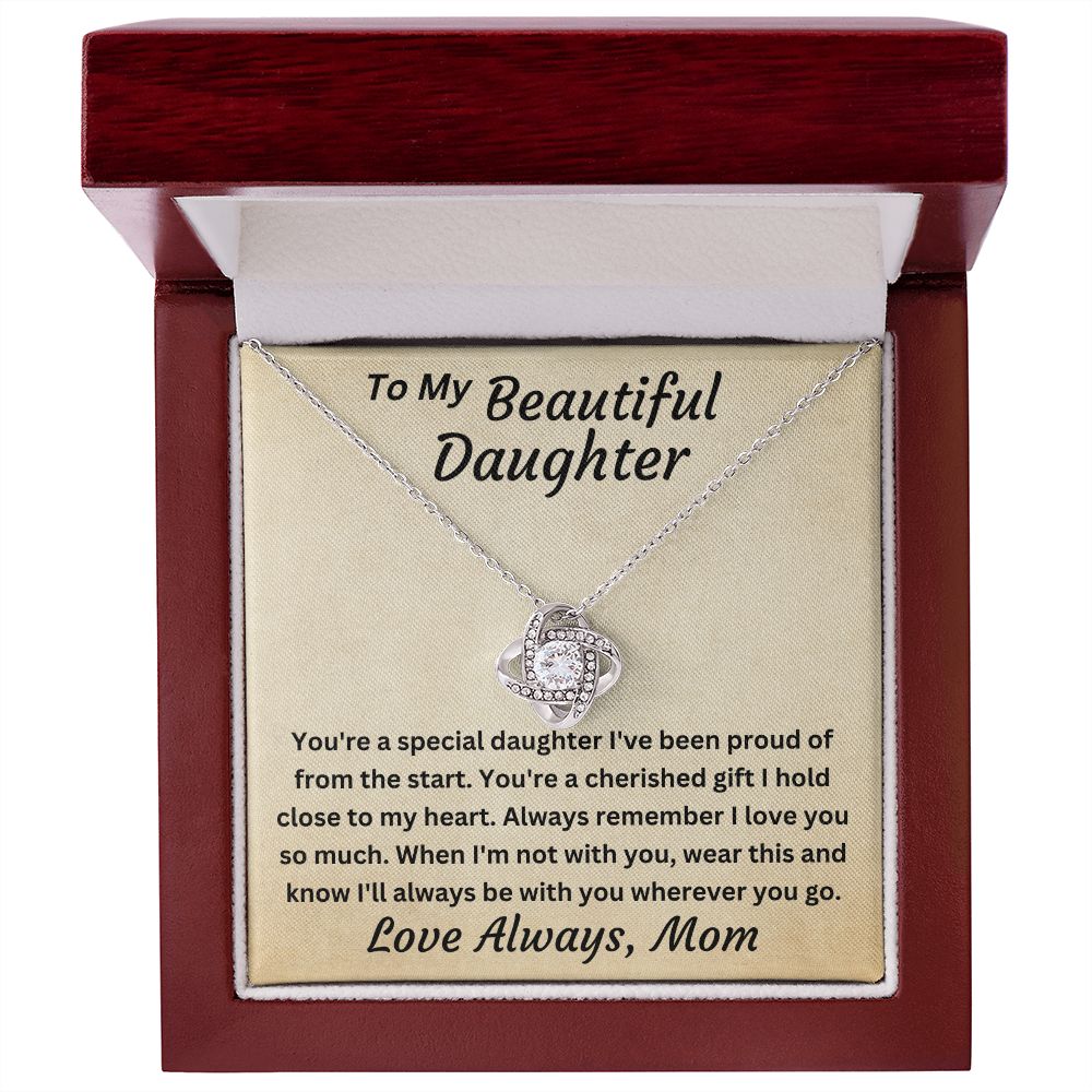 To My Beautiful Daughter Close To My Heart Personalized Pendant Necklace Gift