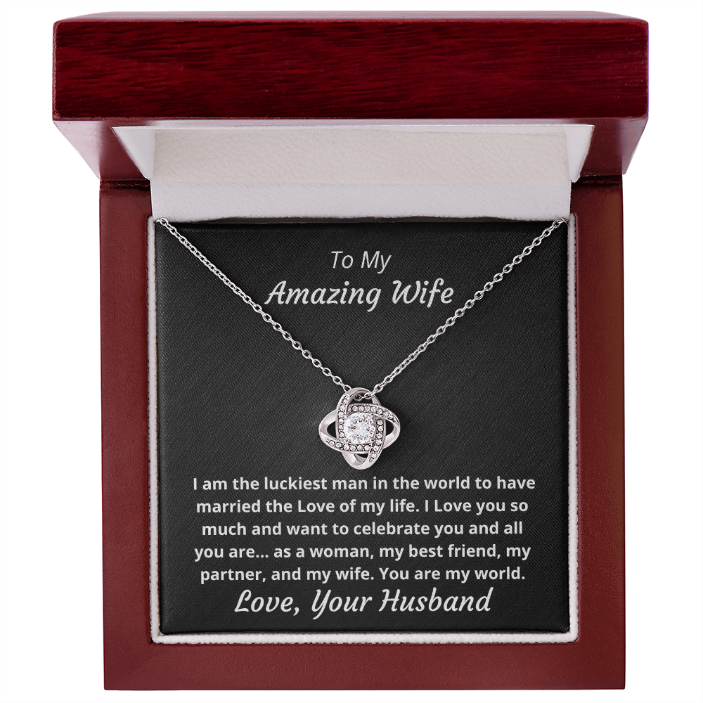 To My Amazing Wife I Want To Celebrate You Never Ending Love Pendant Necklace Gift