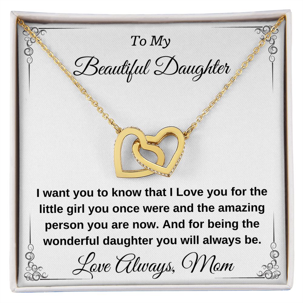 To My Beautiful And Wonderful Daughter Personalized Pendant Necklace Gift