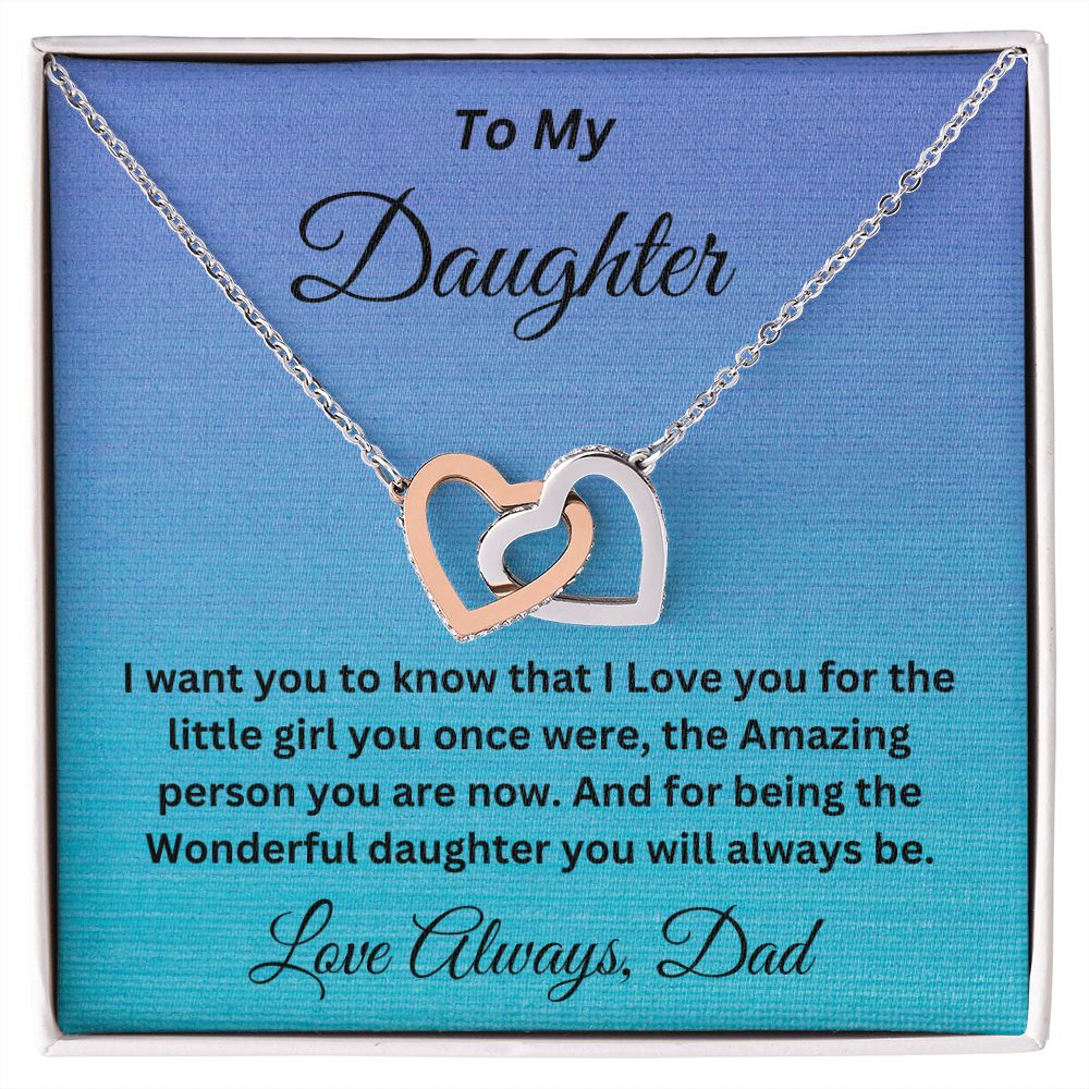 To My Wonderful Daughter Personalized Pendant Necklace Gift For Her Love, Dad