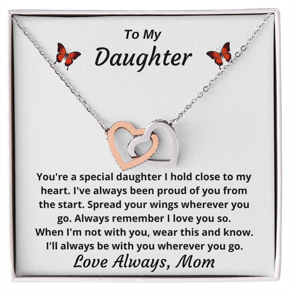 To My Daughter I'll Always Be With You Personalized Pendant Necklace Gift