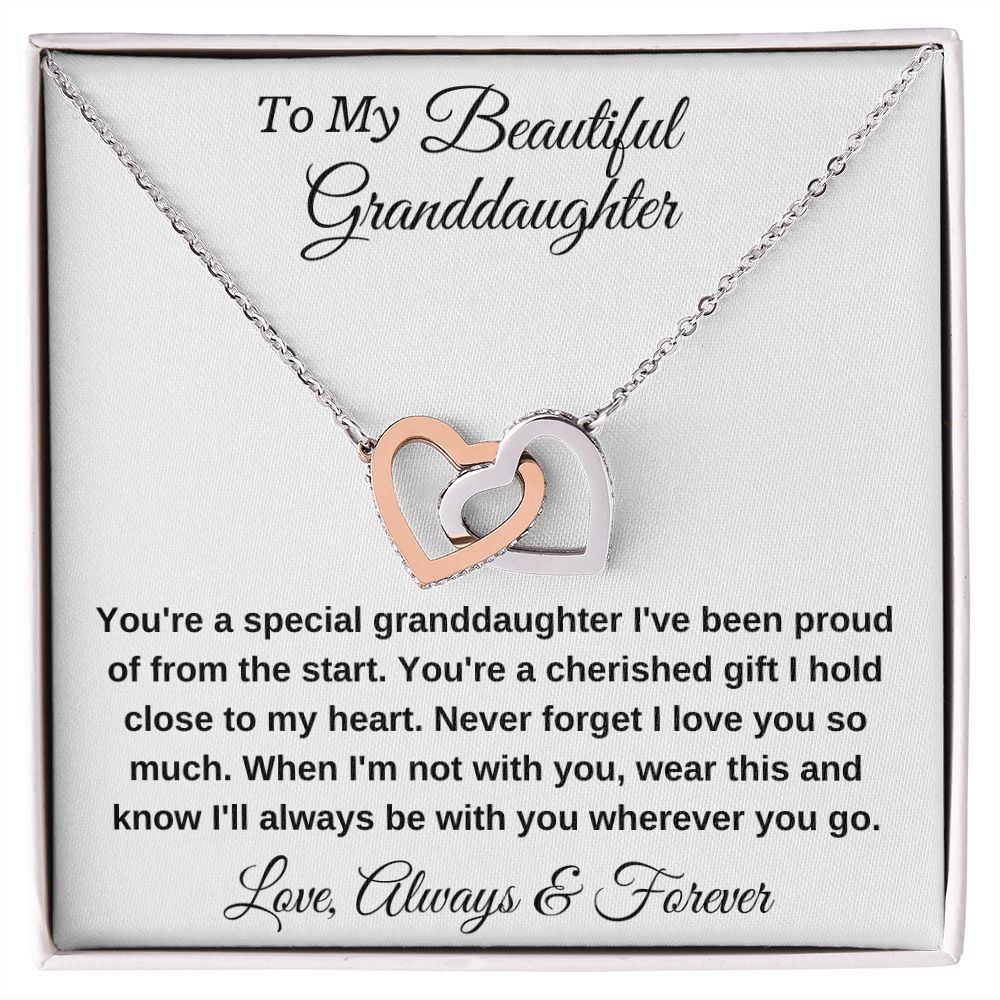 To My Beautiful Granddaughter Never Forget I Love You Personalized Pendant Necklace