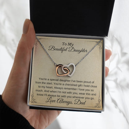 To My Beautiful Daughter A Cherished Gift Dad To Daughter Personalized Pendant Necklace
