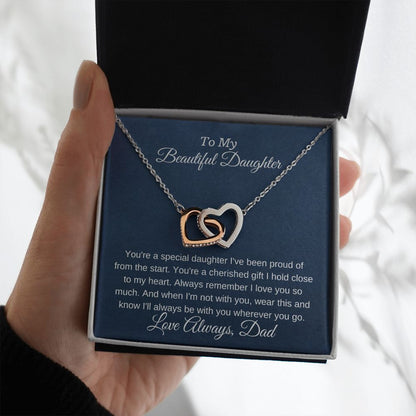 To My Beautiful Daughter A Cherished Gift Personalized Pendant Necklace