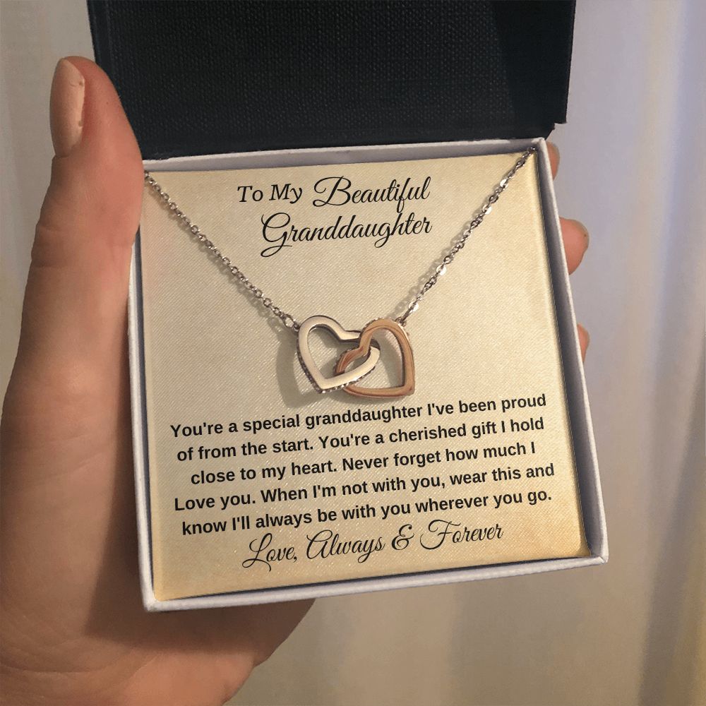 To My Beautiful Granddaughter Never Forget I Love You Pendant Necklace