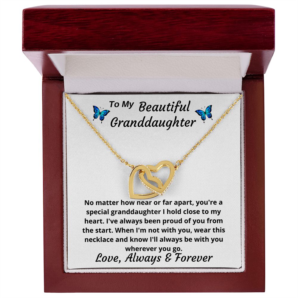To My Beautiful Granddaughter Close To My Heart Personalized Pendant Necklace Gift
