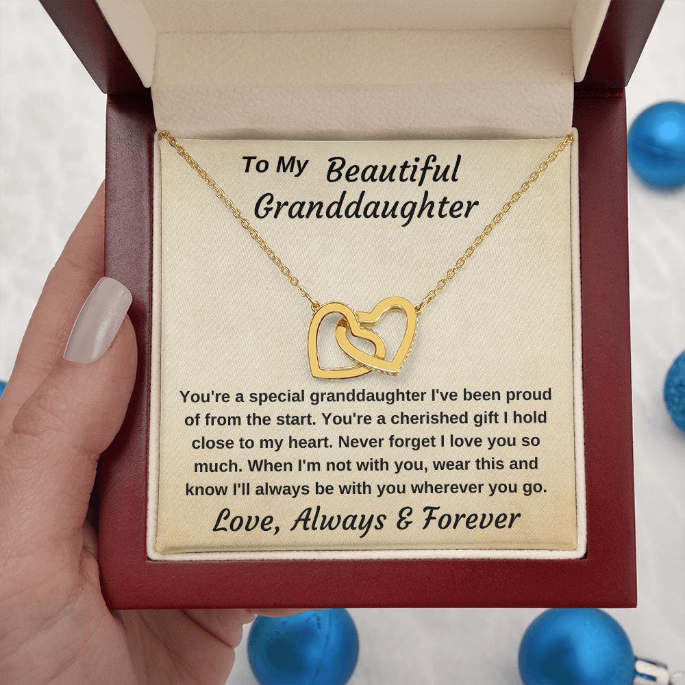 To My Beautiful Granddaughter Close To My Heart Personalized Pendant Necklace