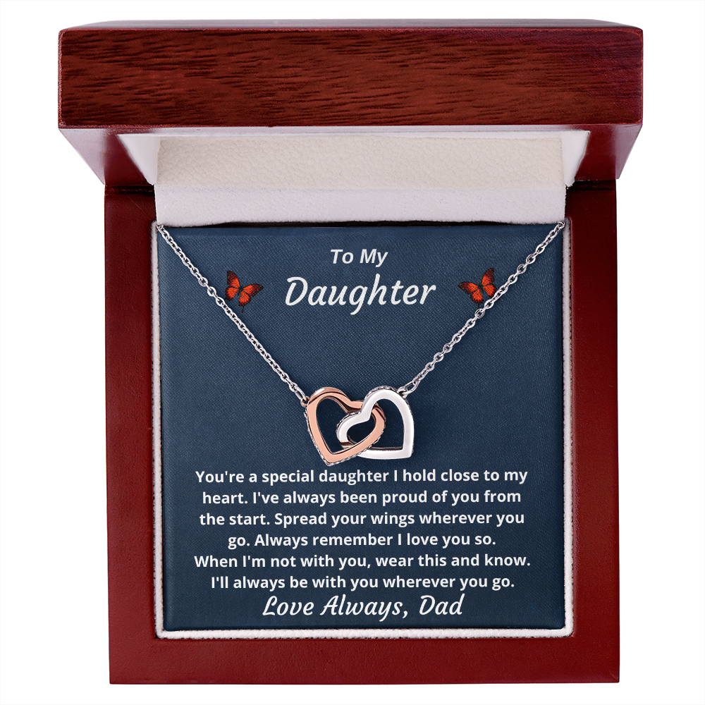 To My Daughter Always With You Personalized Pendant Necklace Gift From Dad