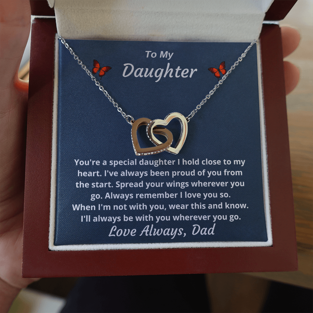 To My Daughter Always With You Personalized Pendant Necklace Gift From Dad