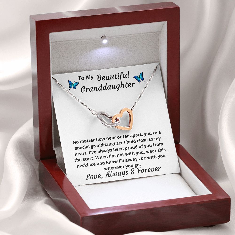 To My Beautiful Granddaughter Close To My Heart Personalized Pendant Necklace Gift