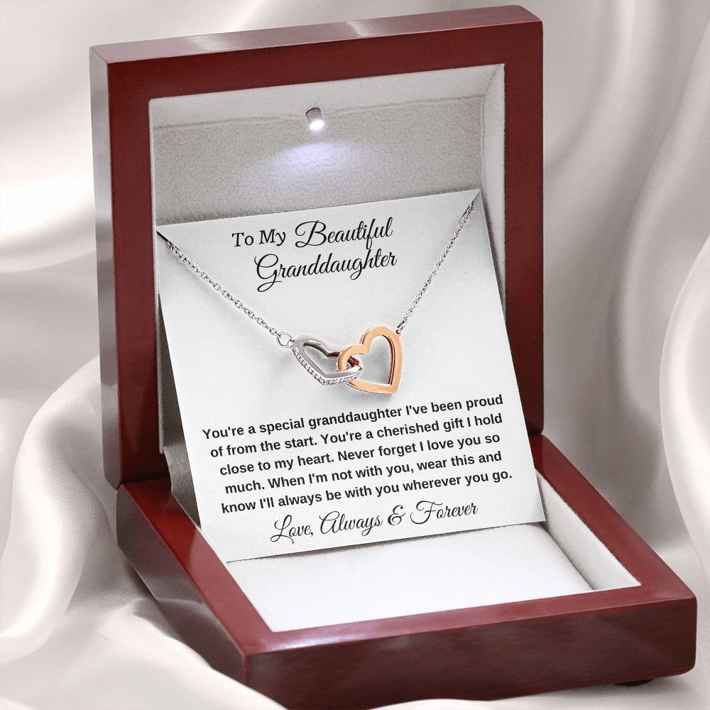 To My Beautiful Granddaughter Never Forget I Love You Personalized Pendant Necklace