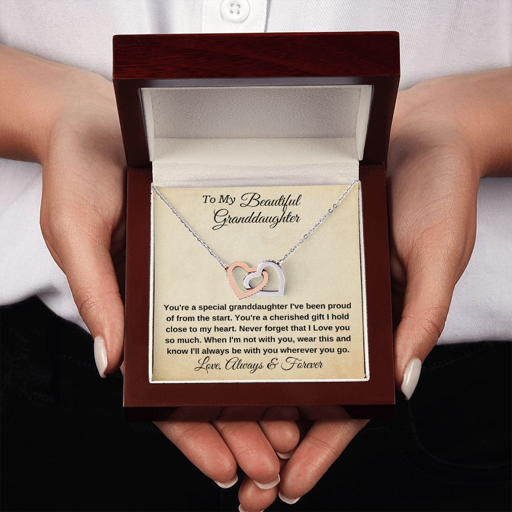 To My Beautiful Granddaughter Never Forget I Love You So Much Pendant Necklace
