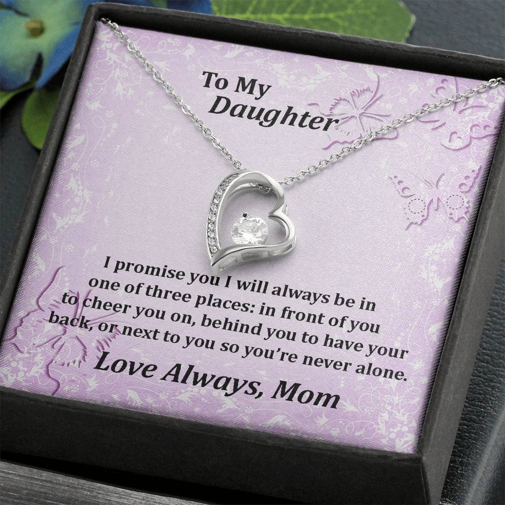 To My Daughter Your Never Alone 14k White Gold Or 18k Yellow Gold Over Stainless Steel Pendant Necklace