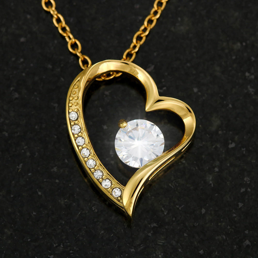Stunning 14k White Gold Finish Or 18k Yellow Gold Finish Forever Love Luxury Pendant Necklace