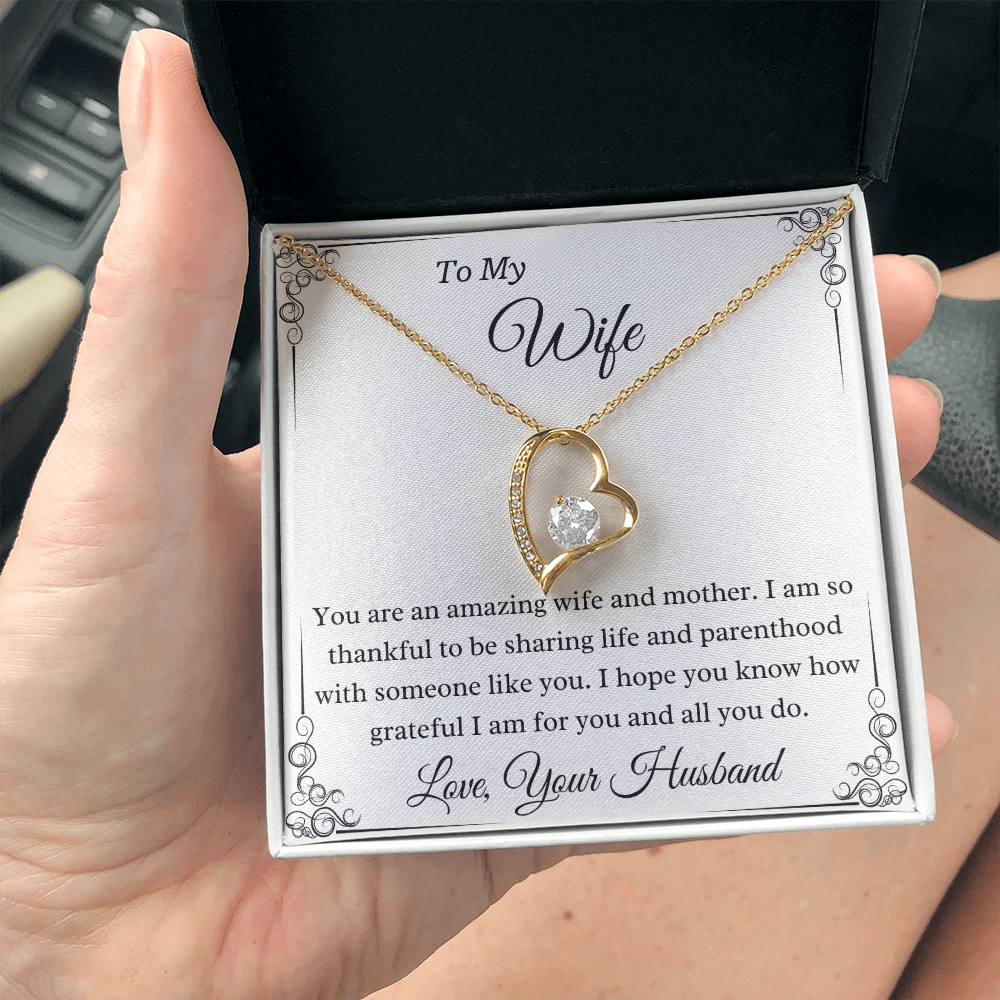 To My Wife, An Amazing Wife And Mother Pendant Necklace Gift