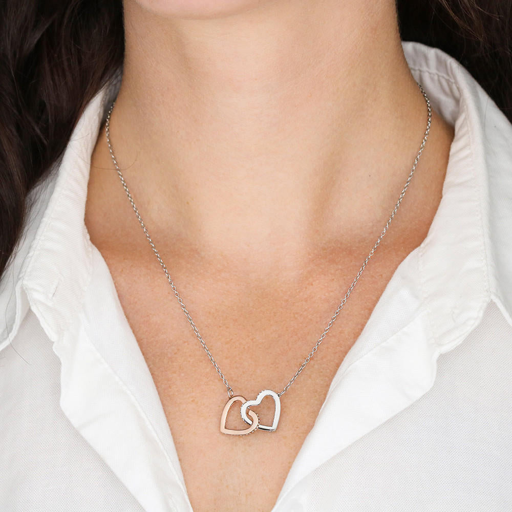 To My Daughter Never Ending Love Interlocking Hearts Necklace