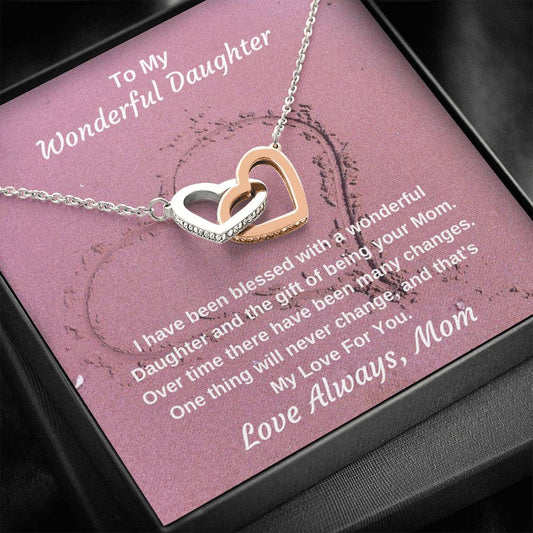 To My Wonderful Daughter Never Ending Love Personalized Pendant Necklace Gift