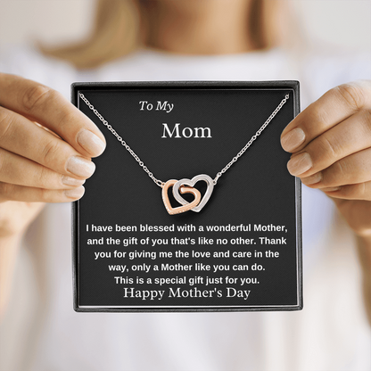 To My Mom A Wonderful Mother Never Ending Bond Necklace Mother's Day Gift