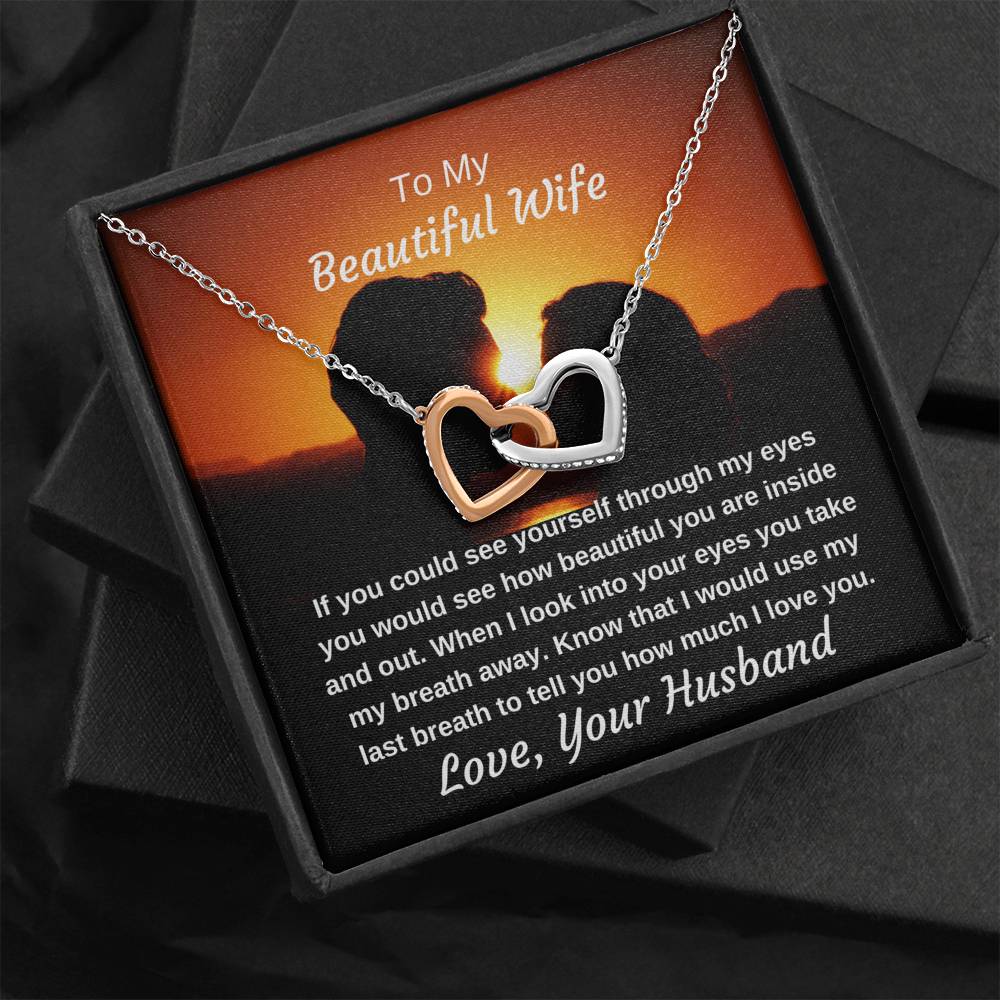To My Beautiful Wife You Take My Breath Away Never Ending Love Pendant Necklace Gift