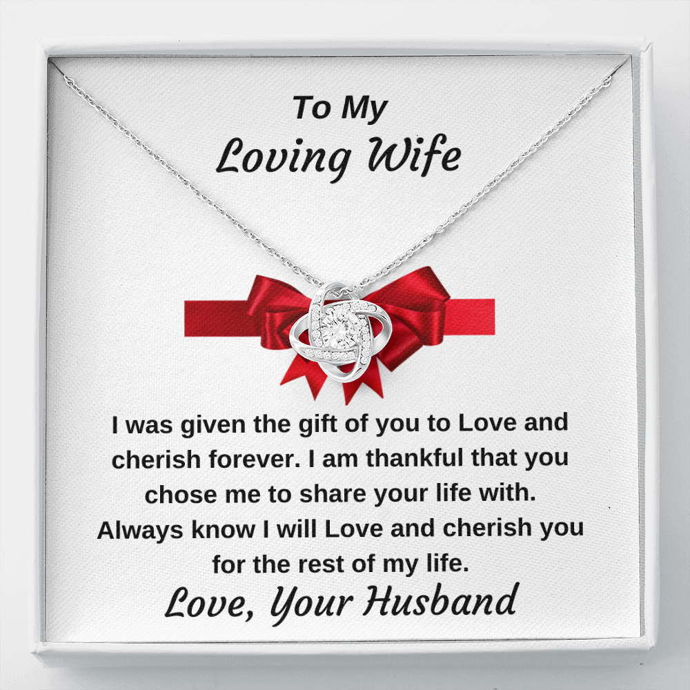 To My Loving Wife Unbreakable Bond Personalized Luxury Pendant Necklace Gift