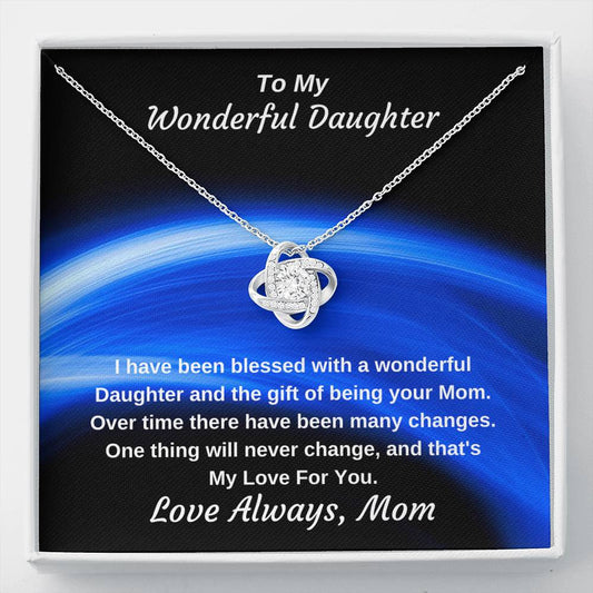To My Wonderful Daughter Mother To Daughter Luxury Pendant Necklace Gift
