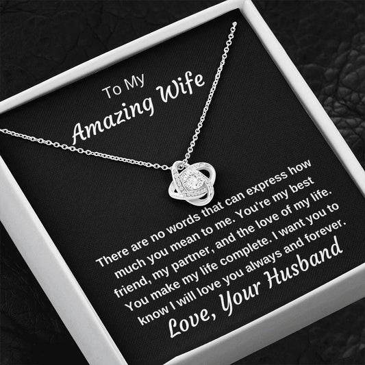 To My Amazing Wife Eternal Love Personalized Luxury Pendant Necklace Gift