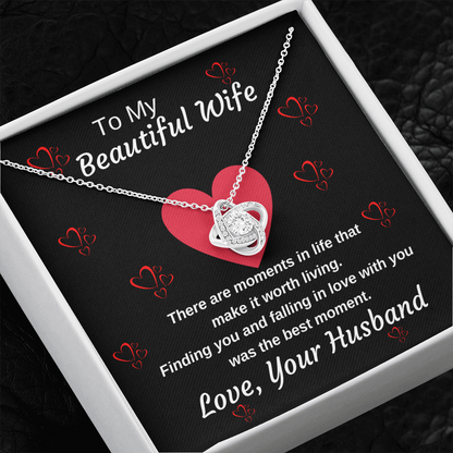 To My Beautiful Wife Eternal Love Personalized Luxury Pendant Necklace Gift