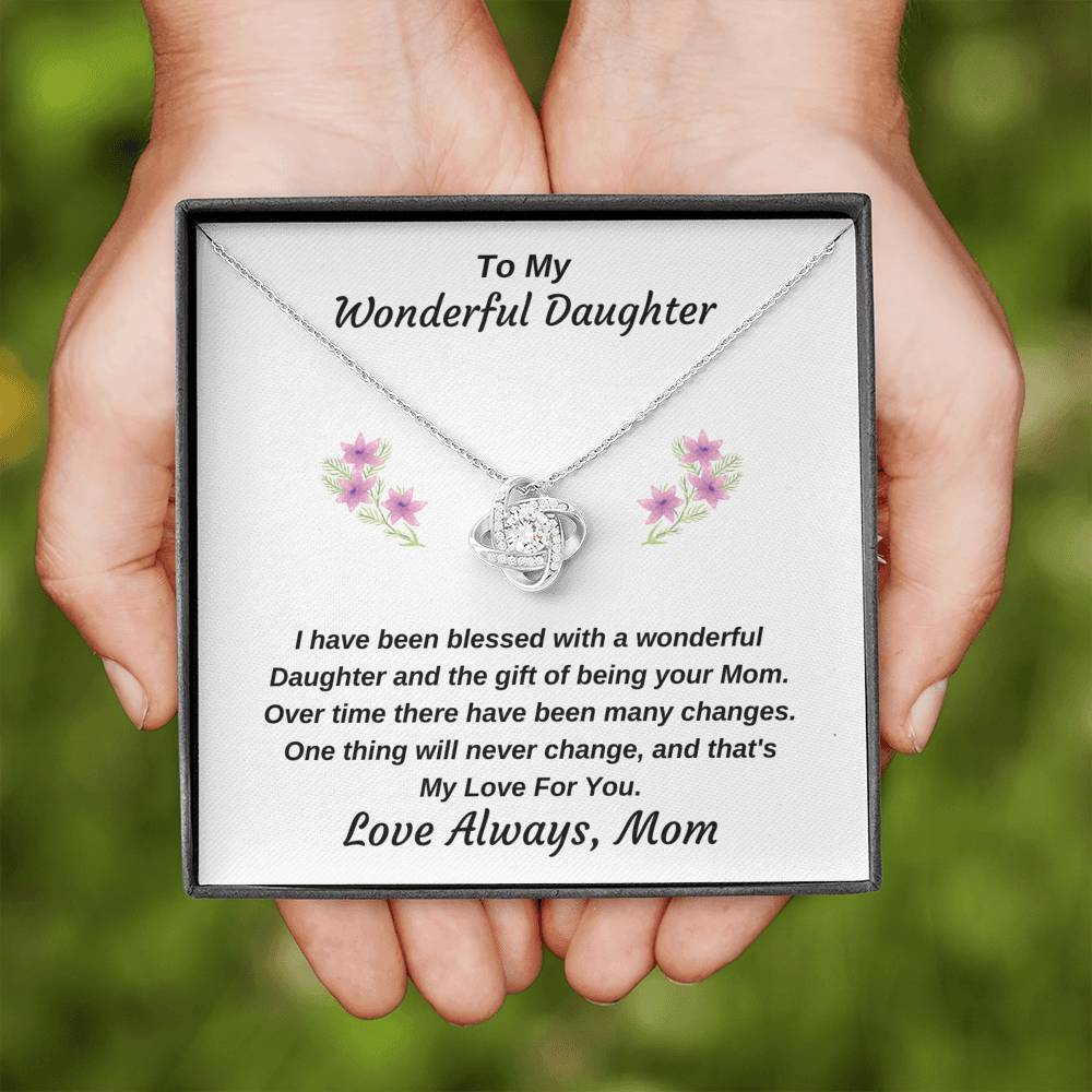 To My Wonderful Daughter Mother To Daughter Personalized Luxury Pendant Necklace