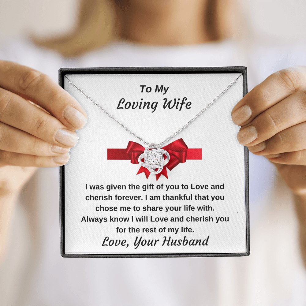 To My Loving Wife Unbreakable Bond Personalized Luxury Pendant Necklace Gift