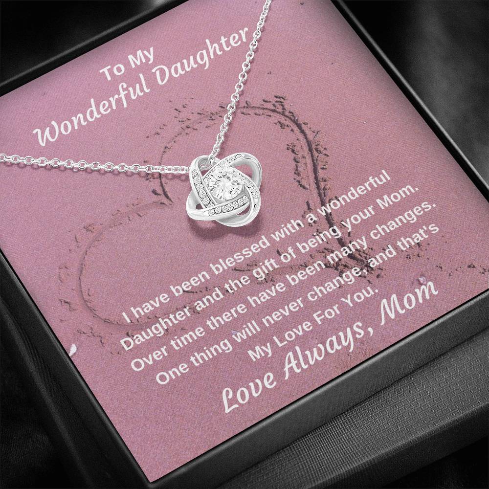 To My Wonderful Daughter Mother To Daughter Personalized Luxury Pendant Necklace