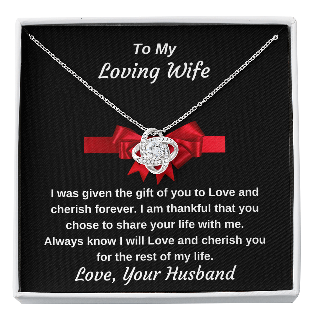 To My Loving Wife Eternal Love Personalized Luxury Pendant Necklace Gift