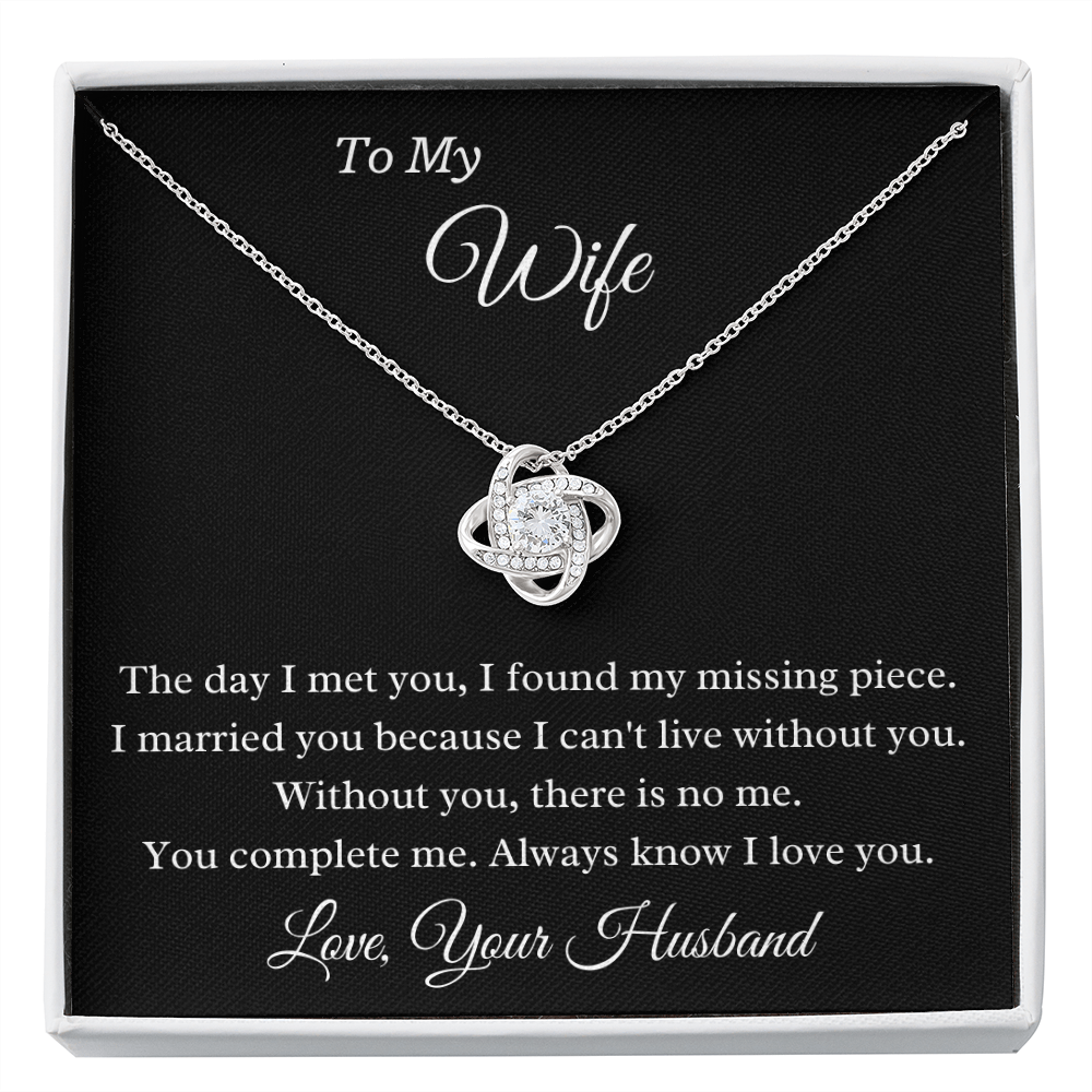 To My Wife You Complete Me Personalized Pendant Necklace Gift