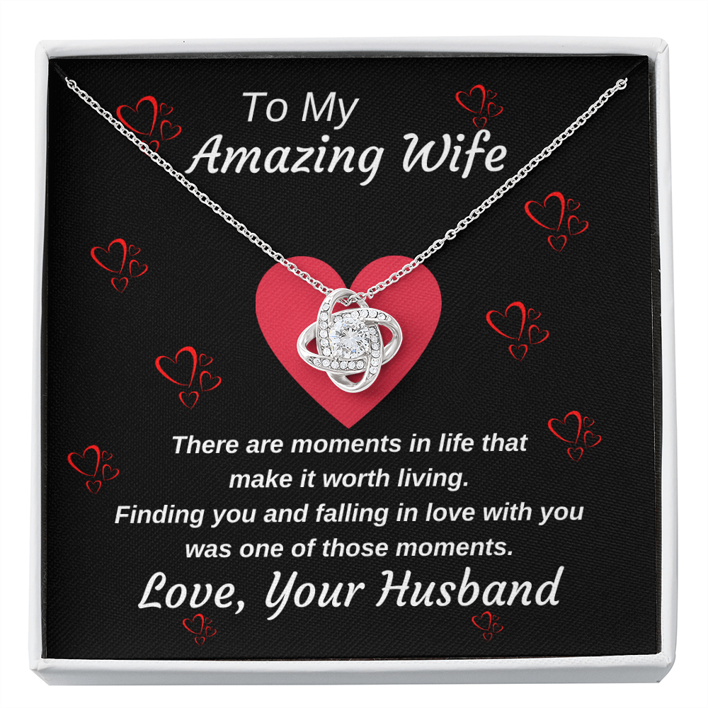 To My Amazing Wife Eternal Love Husband To Wife Personalized Necklace Gift
