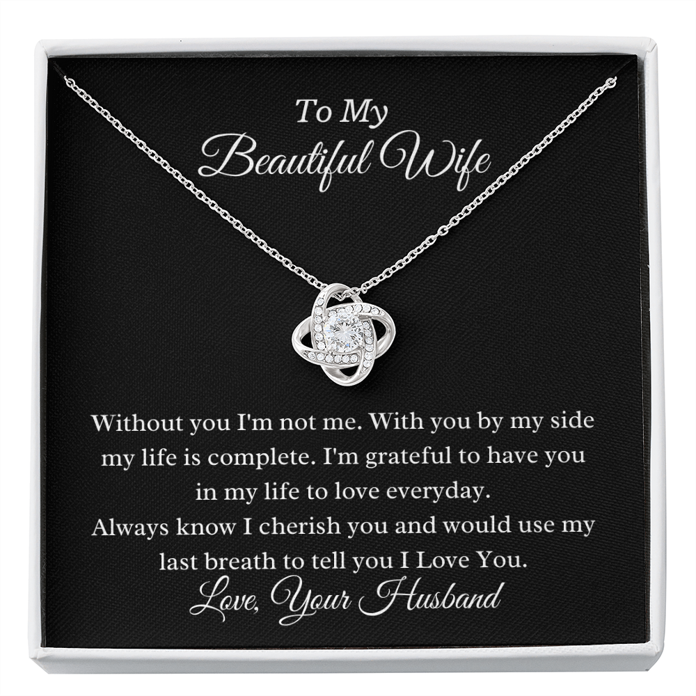 To My Beautiful Wife Symbol Of Eternal Love Personalized Pendant Necklace Gift