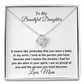 To My Beautiful Daughter Proud Of You Mother To Daughter Personalized Necklace Gift
