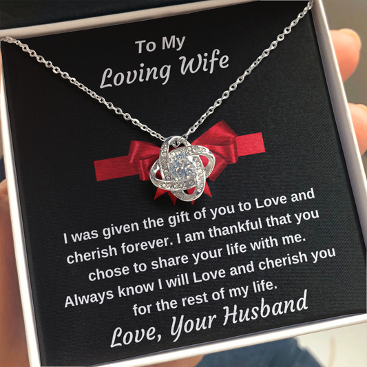 To My Loving Wife Eternal Love Personalized Luxury Pendant Necklace Gift