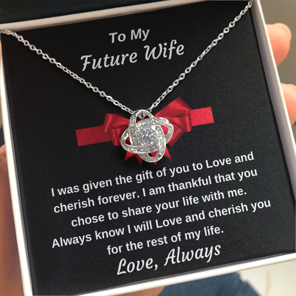 To My Future Wife Eternal Love 14k White Gold Finish Personalized Luxury Pendant Necklace Gift