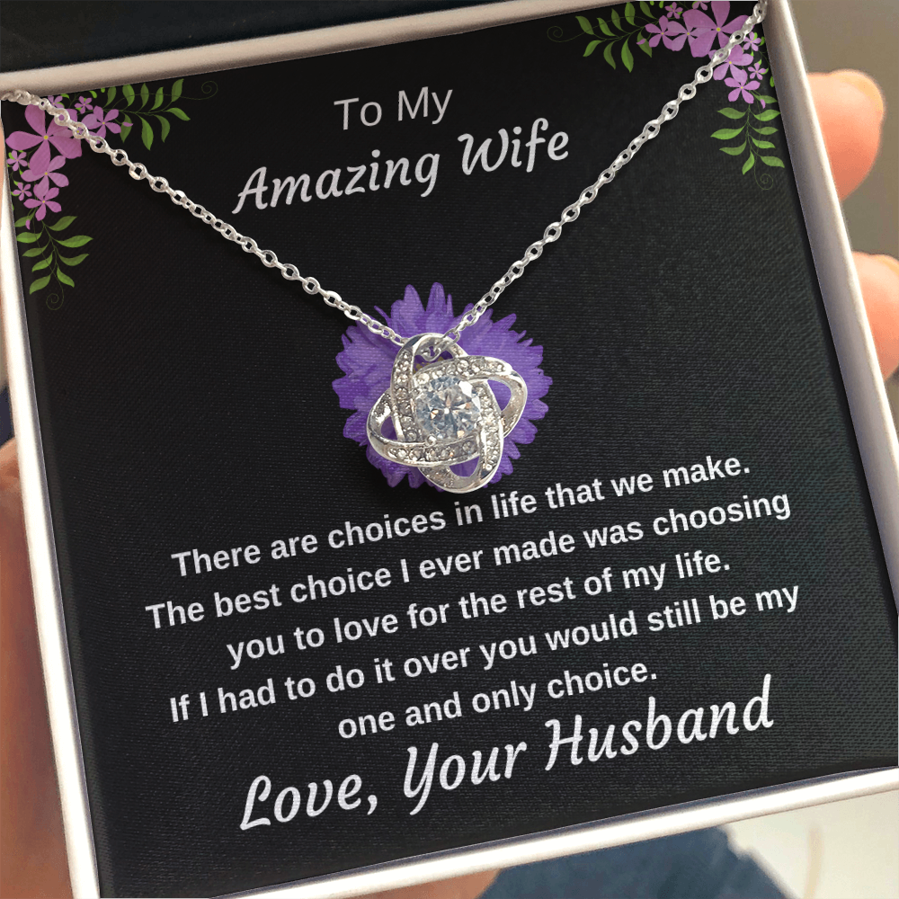 To My Amazing Wife And Best Choice Husband To Wife Personalized Necklace