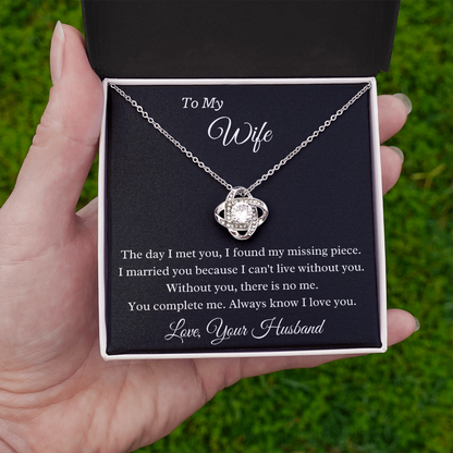 To My Wife You Complete Me Personalized Pendant Necklace Gift