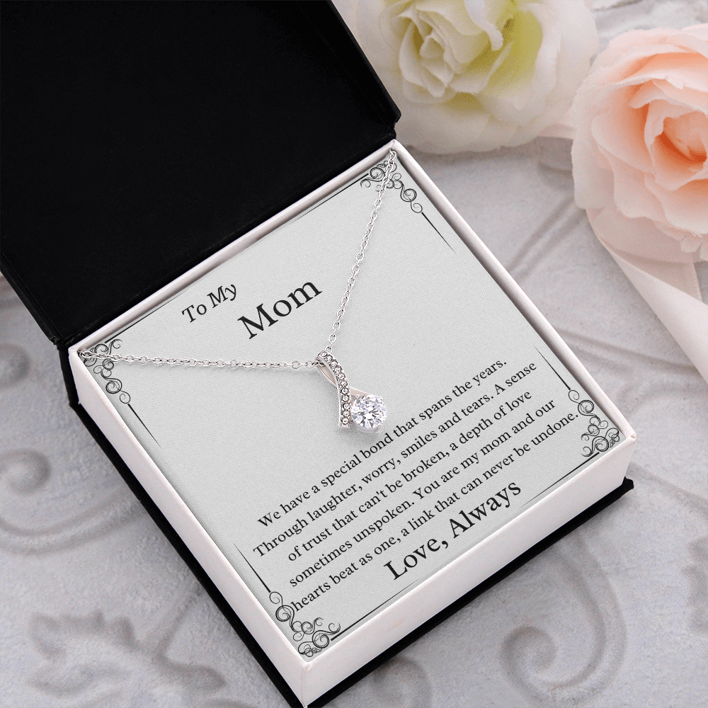 To My Mom Two Hearts Beat As One 14k White Gold Finish Luxury Necklace Gift