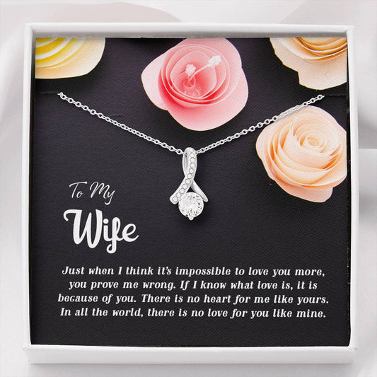 To My Wife 14k White Gold Personalized Luxury Necklace Gift