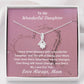 To My Wonderful Daughter Mother To Daughter 14k White Gold Pendant Necklace Gift