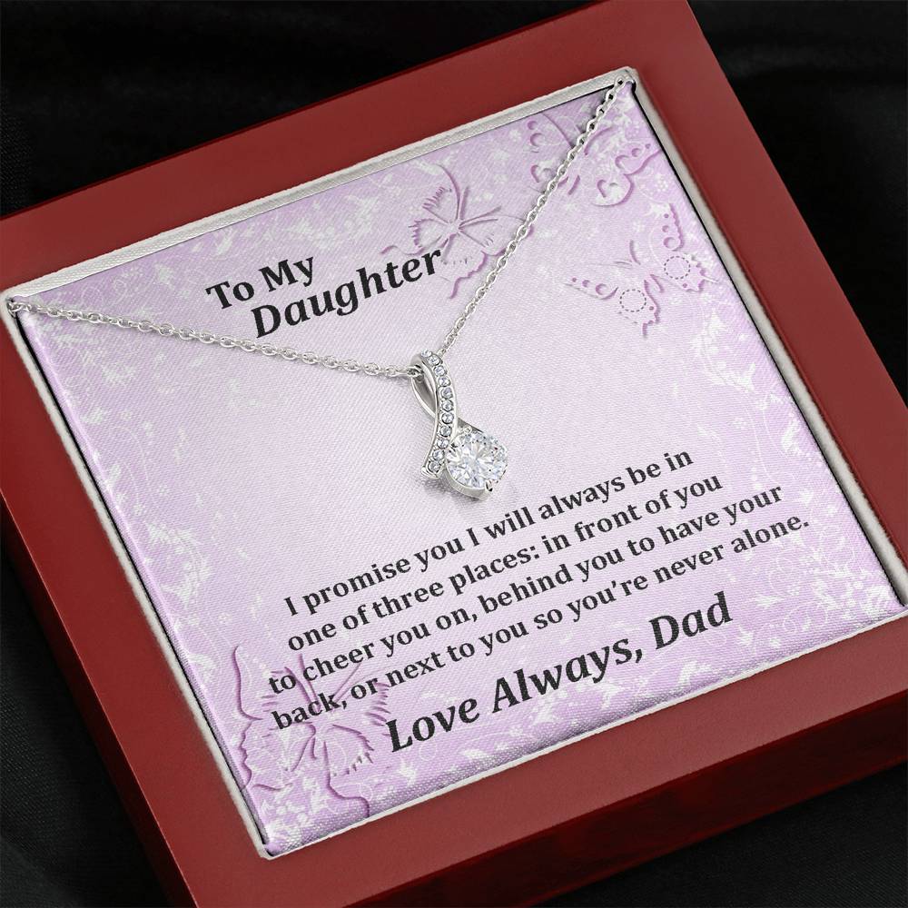 To My Daughter Always With You 14k White Gold Over Stainless Steel Pendant Necklace
