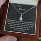 To My Mom A Wonderful Mother 14K White Gold Finish Pendant Necklace Gift