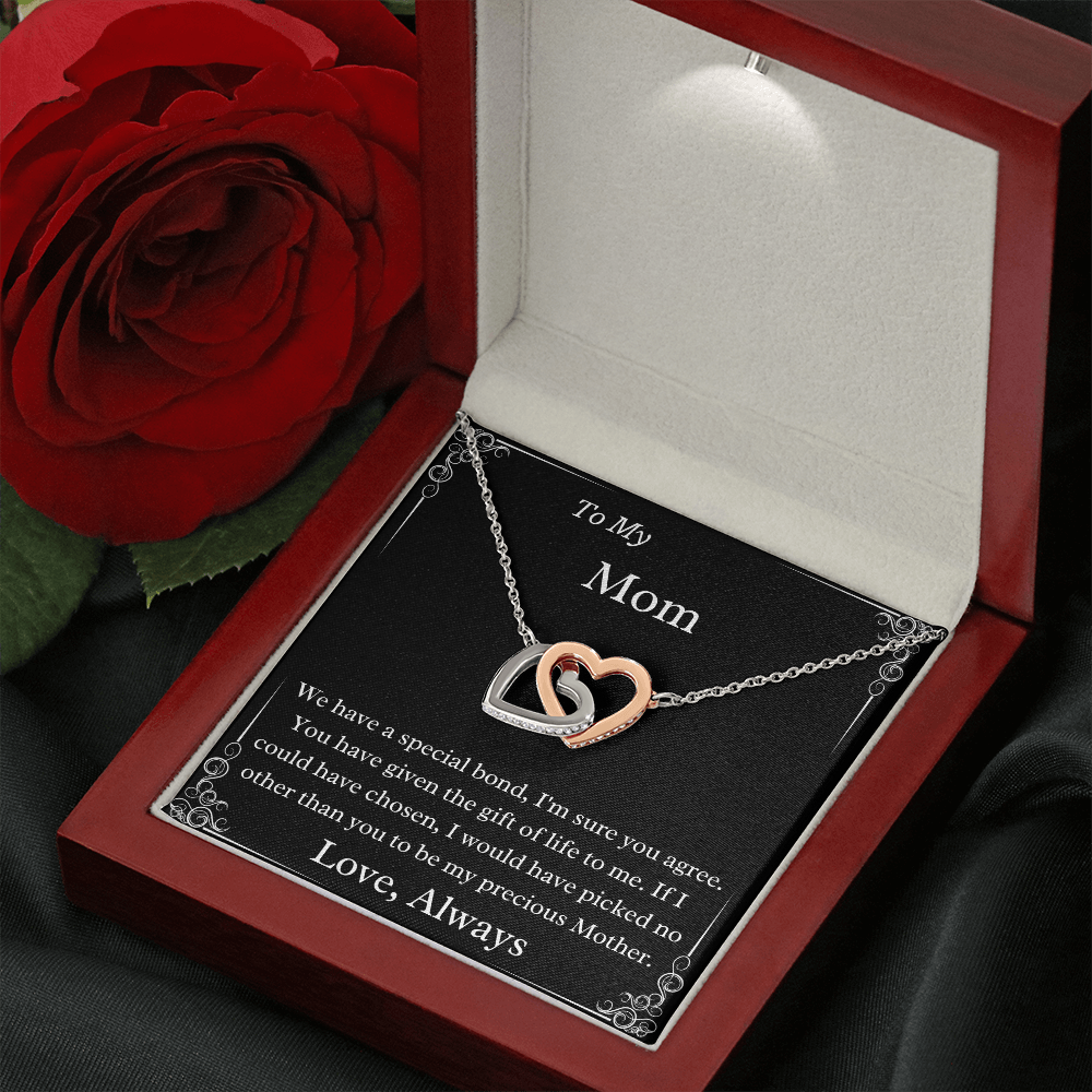 To My Mom A Precious Mother Two Hearts As One Luxury Necklace Gift