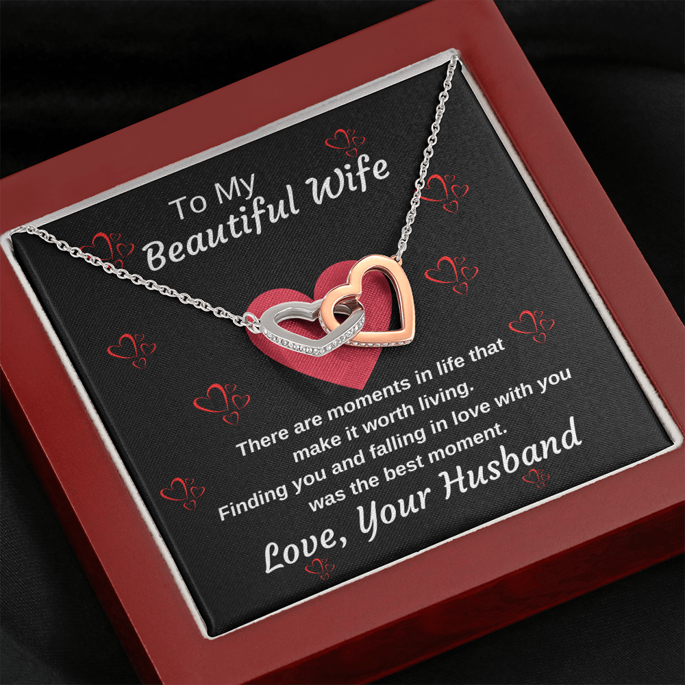 To My Beautiful Wife Never Ending Love Personalized Luxury Pendant Necklace Gift