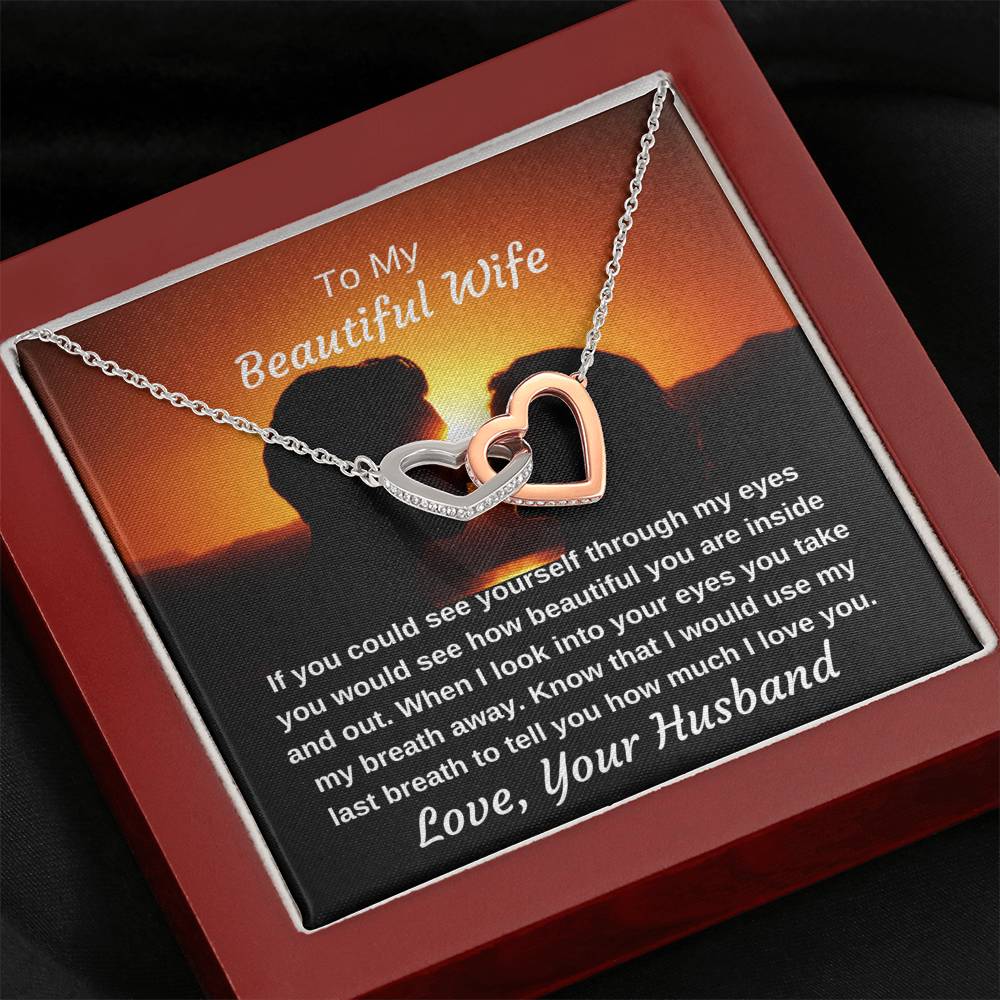 To My Beautiful Wife You Take My Breath Away Never Ending Love Pendant Necklace Gift